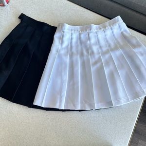 American Apparel Pleated Tennis Skirts in BLACK AND WHITE. 2 for $ of 1! Size L